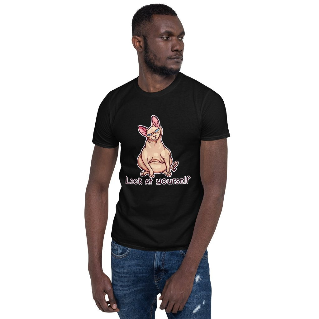 T-shirt with a popular meme about a sphinx cat