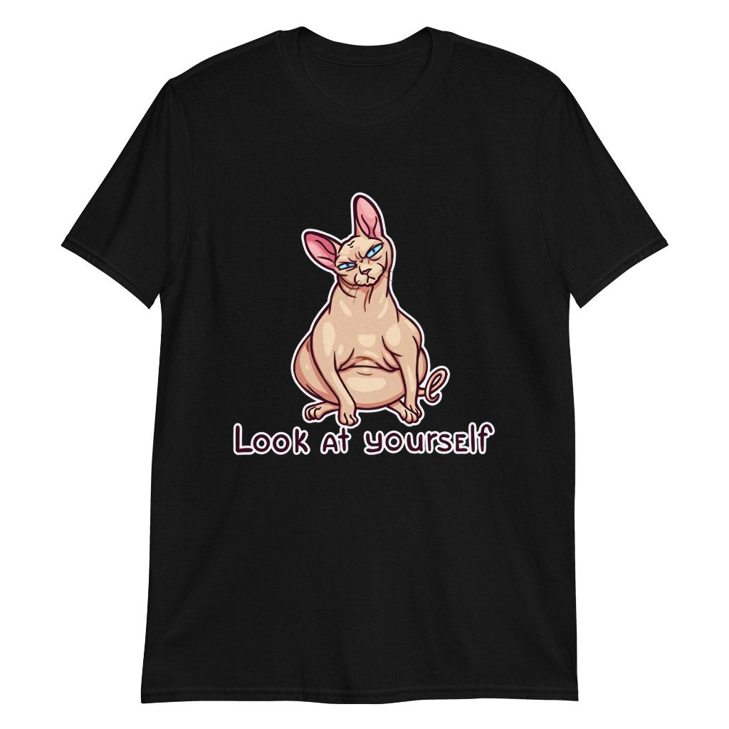 T-shirt with a popular meme about a sphinx cat