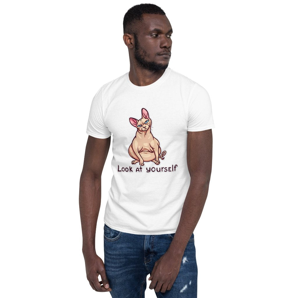 T-shirt with a popular meme about a sphinx cat