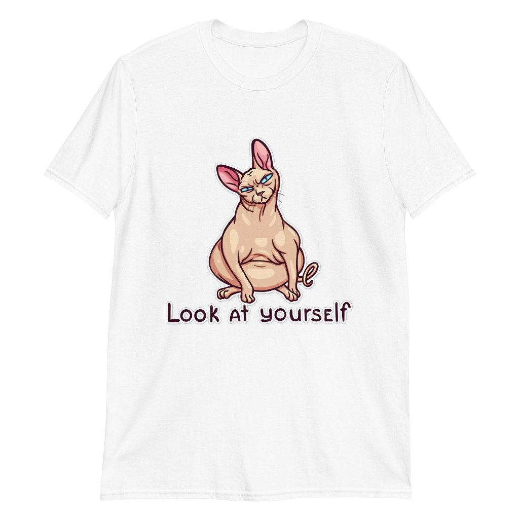 T-shirt with a popular meme about a sphinx cat