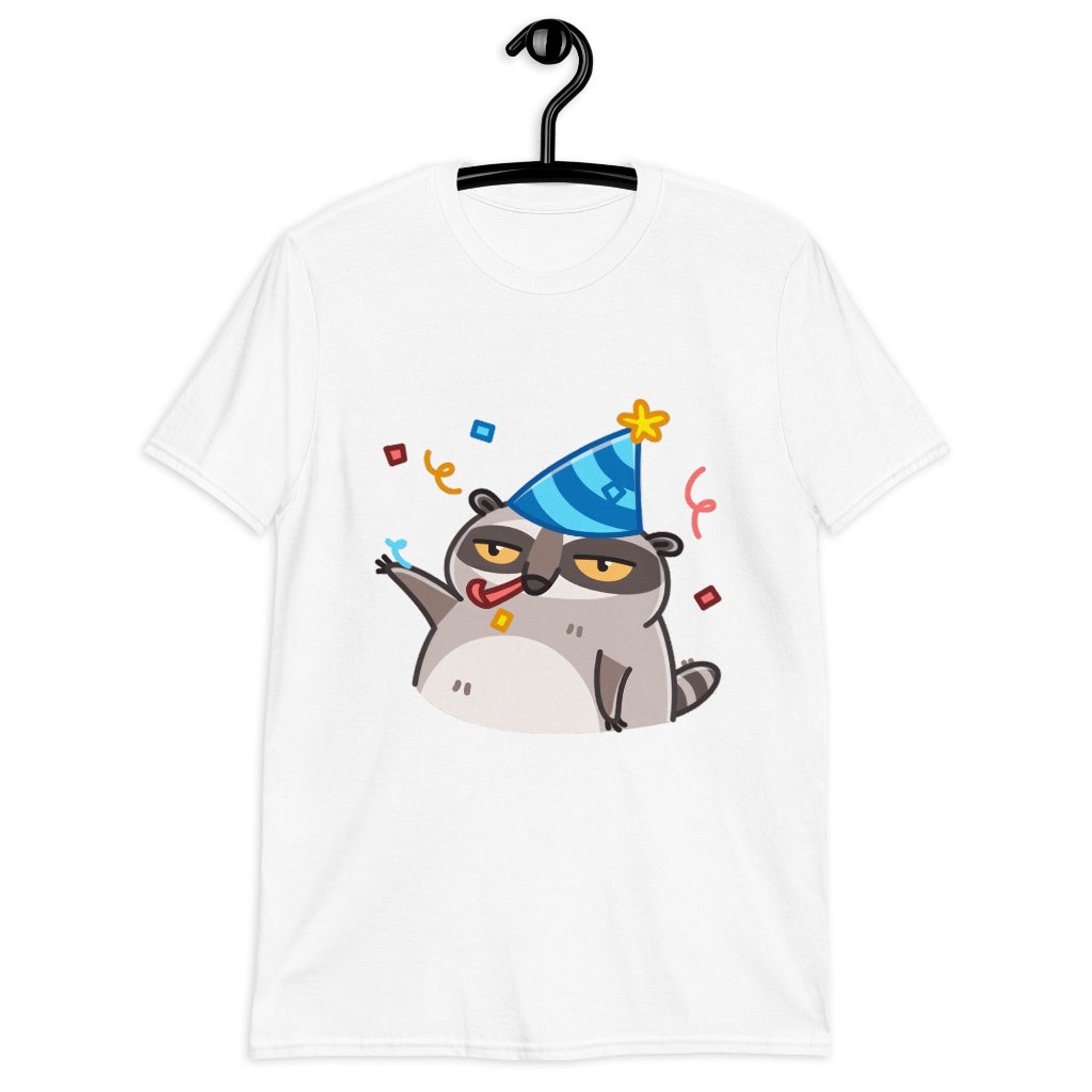 T-shirt is a popular meme with a raccoon